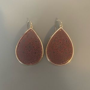 Maroon Teardrop Earrings